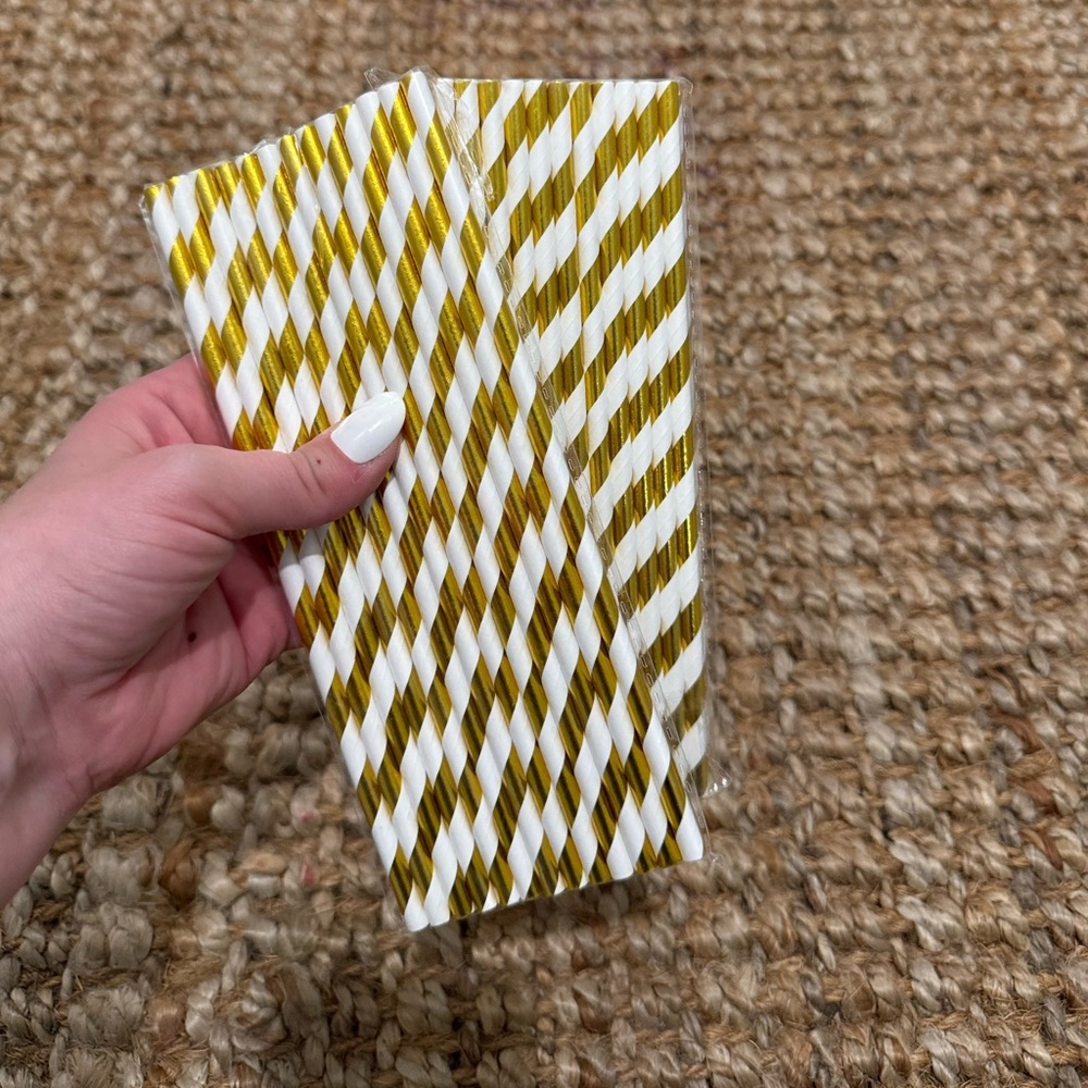 Paper Gold Straws